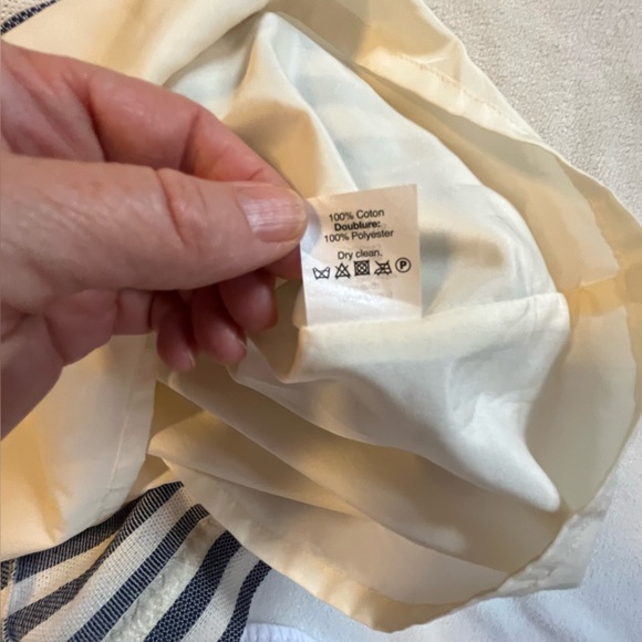 J. Crew striped pleated shift dress Blue and ecru size 12 - Picture 4 of 14